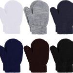 URATOT 6 Pairs Toddler Knitted Mittens Magic Stretch Gloves Winter Warm Knitted Soft Baby Mittens